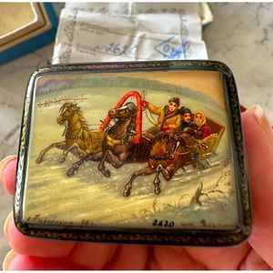 Rare; Russian Collectible Handmade Trinket Box